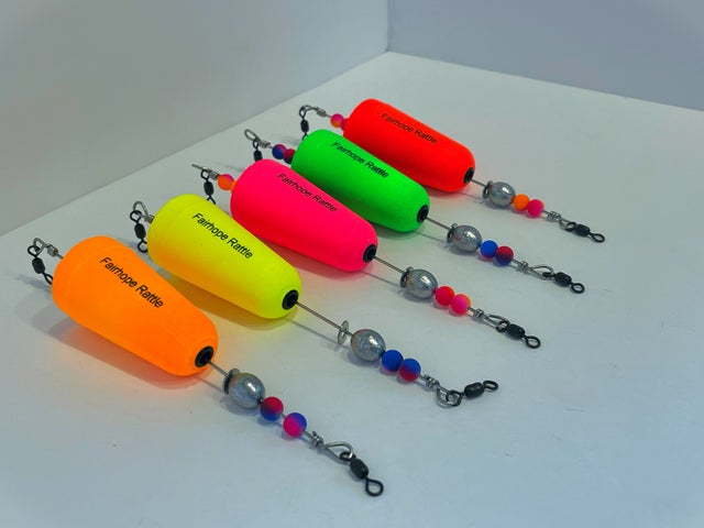Fairhope Rattle, 5 Fishing Popping Corks, 3 inch Bright Yellow